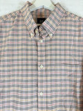 Gap The Big Shirt Women Large Oxford Button Up Down Pink Plaid Long Sleeve Top
