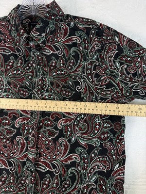 Lands End Womens Tops 6 No Iron Supima Shirt Button Up Long Sleeve Paisley
