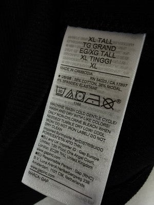 Gap Modern Tee XL Tall Womens Ribbed Sleeveless Top Button Up Black Knit New NWT