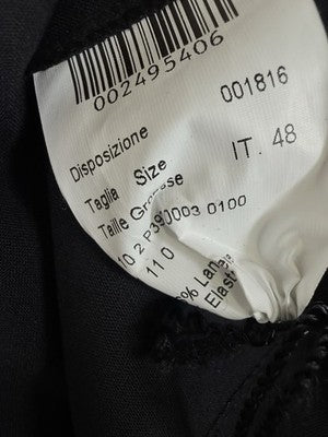 Piazza Sempione 48 Pants Wool Black Side Zip Womens
