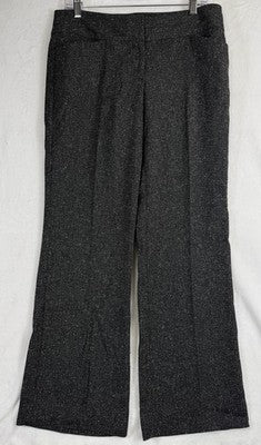 Ann Taylor Loft Pants 6 Original Trousers Tweed Black Straight Leg Womens