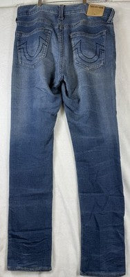 True Religion Geno Relaxed Slim Jeans 32 Mens 32x34 Blue Denim