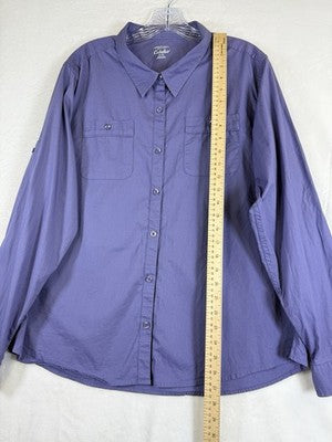 Cabelas Womens Shirt Utility XL Purple Long Sleeve Buttton Up Top