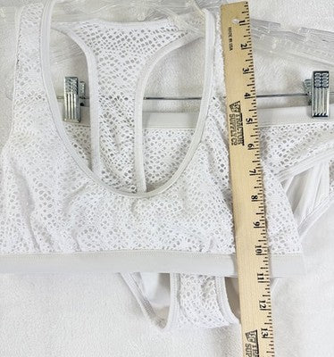 Venus Bikini Set Crochet White Size 4 Top New 6 Bottom Racerback Swimwear Women