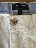 Banana Republic Aiden Shorts 36 Linen Blend Tan Beige 9”