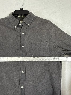 J Crew Flannel Shirt Men Small Gray Every Stitch Considered Classic Button Up