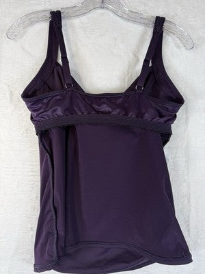 Lands End Tankini Top 6 Sweetheart Wrap Underwire Purple Womens Swimwear Swim