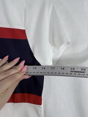 Pabst Blue Ribbon Shirt Golf Polo Mens Medium Red White Blue Short Sleeve Beer