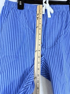 Gap Poplin Pajama Pants Medium Blue Striped Womens 100% Cotton New NWT