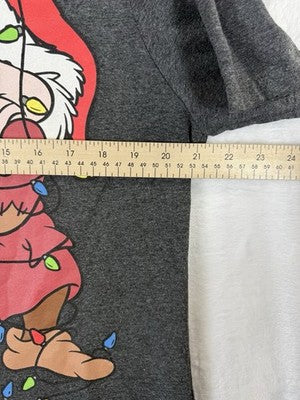 Disney Store Grumpy T Shirt Large Christmas Holiday Gray Short Sleeve Snow White
