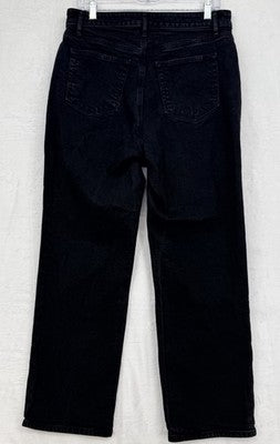 Ann Taylor Loft Jeans 10 Curvy High Rise Straight Leg Button Fly Black Denim Won