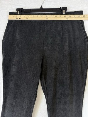 Lands End Corduroy Leggings Large Petite Black Pull On Womens LP