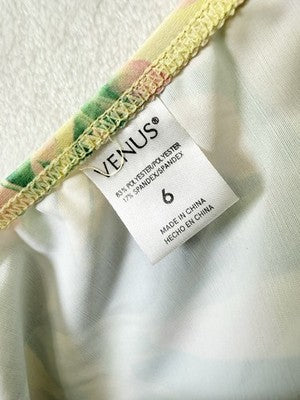 Venus Bandeau Bikini Set C Top 6 Bottom Tie Side Tropical Print Womens
