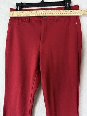 Gloria Vanderbilt Pants 6 Red Knit Skinny 5 Pocket Stretch Womens