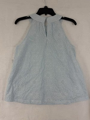 Design History Top Small Blue Embroidered Floral Stitch Fix NWT *FlawRead* NEW