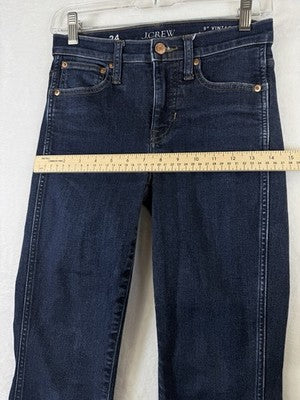 J Crew 9” Vintage Slim Straight Jeans 24 Blue Denim Womens