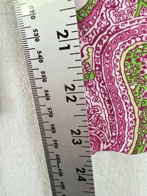 Talbots Classic Side Zip Pants 12 Crop Pink Paisley Women Cotton Stretch Cropped