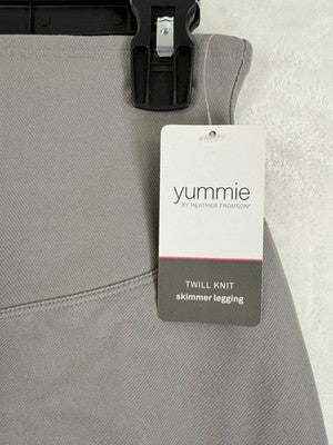 Yummie By Heather Thomson Skimmer Legging Medium Twill Knit Gray Women New *Flaw