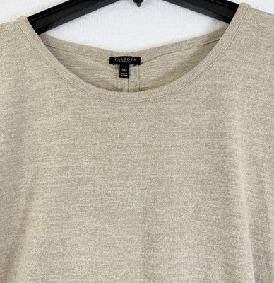 Talbots 3X Petite Tops Sweater Beige Elbow Sleeve Plus Size Womens 3XP