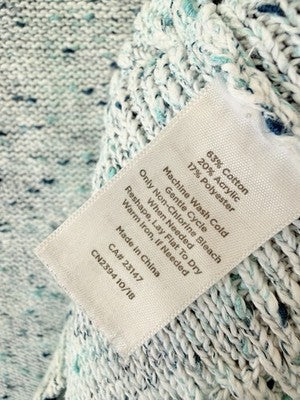 T By Talbots 2X Tops Sweater Crew Neck Long Sleeve Blue Cotton