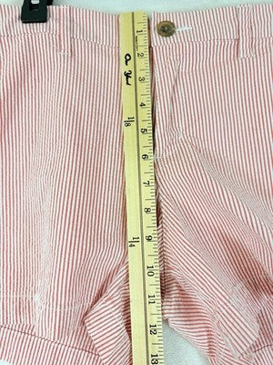 Old Navy Everyday Shorts 10 Womens 4” Pink White Striped Cotton Stretch