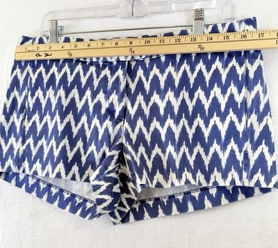 J Crew Chino Shorts Women 10 Blue Ikat Print 3”