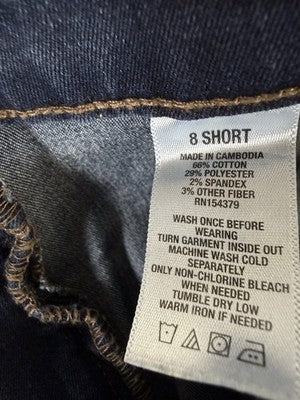 Aeropostale High Rise Jegging 8 Short Dark Blue Jeans Womens Denim