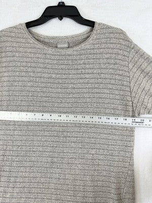 Chicos Tops Size 0 Tunic Top Beige Tan Knit Long Sleeve Womens Small