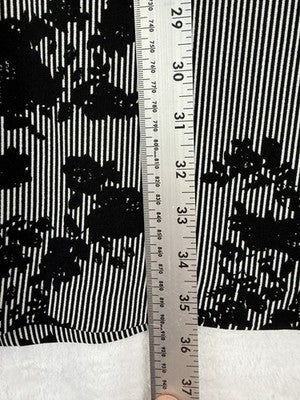 Worthington Dress Women Medium Black White Flutter Sleeve Shift Floral Print