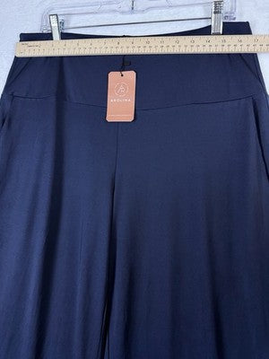 XXL Womens Wide Leg Pants XXL Navy Blue Stretchy Pull On New NWT