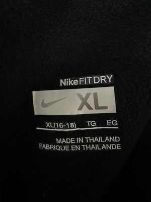 Nike Pro Fleece Lined Leggings XL Womens Black Warm Dry Fit Fold Over Waistband
