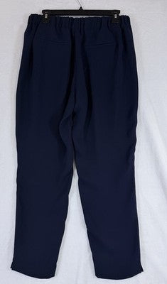 J Crew Dress Pants 10 Womens Navy Blue Pull On Elastic Back Lightweight