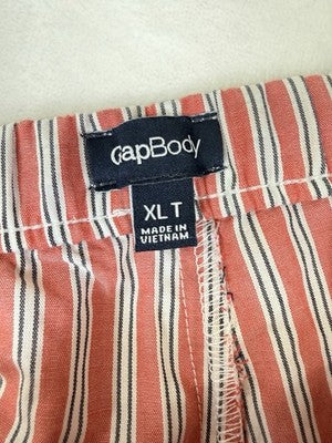 Gap Pajama Pants XL Tall 100% Cotton Poplin Red Blue Striped New NWT