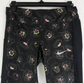 Nike Womens Small Racer Printed Running Tights Black Hibiscus Floral