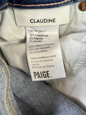 Paige Claudine Jeans 26 Raw Hem Blue Womens Denim
