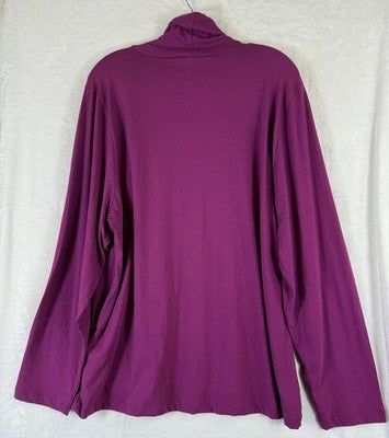 J Crew Turtleneck Top 2X Pink Knit Long Sleeve Womens