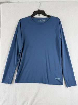 Reel Life Womens Large Top Blue Jax Beach Fishing Long Sleeve UV Shirt