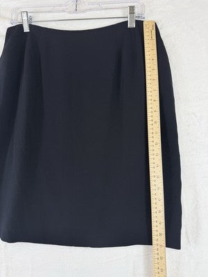 Vintage Anne Klein Skirt 12 Navy Blue Made In USA Pencil Knee Length