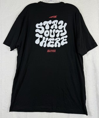 Altra Running T Shirt Mens XL Black Short Sleeve Stay Out There Crew Neck Tee