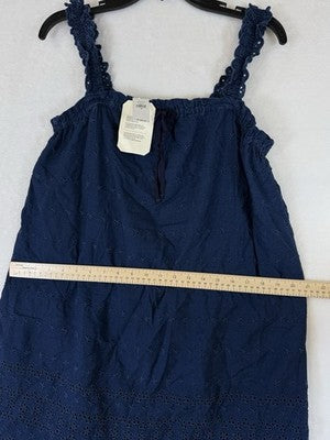 Gap × DÔEN Eyelet Shift Mini Dress Small Women Blue Sleeveless Short Doen New