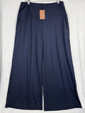 XXL Womens Wide Leg Pants XXL Navy Blue Stretchy Pull On New NWT