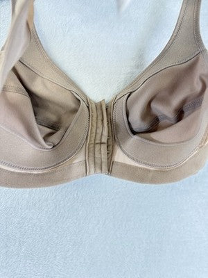 Glamorise Bra 40B 1265 Magic Lift Front Closure Back Posture Wireless Beige