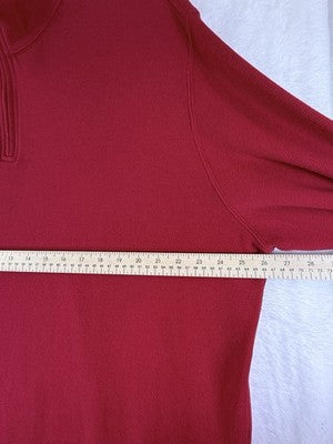 Lands End XXL Tall Mens 1/4 Zip Sweatshirt Long Sleeve Red Mix Neck Shirt