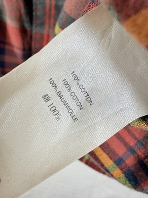 J Crew Indian Madras Shirt Large Slim Fit Plaid Mens Long Sleeve Button Up