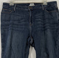 LL Bean Favorite Fit Jeans 18 Petite Flannel Lined 18P Blue Straight Leg Womens