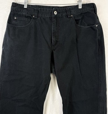 Duluth Trading Company Jeans 38x32 Mens Black Straight Leg Denim