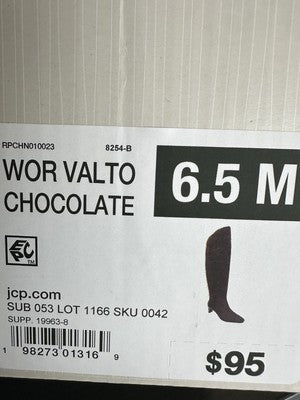 Worthington Valto Faux Suede Over The Knee Boots Womens 6.5 Brown Heels Tall NEW
