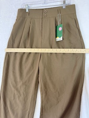 Halara Large Flex High Waisted Straight Leg Work Pants Brown