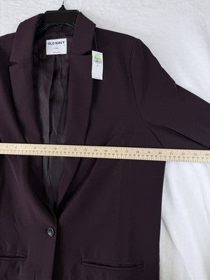 Old Navy Blazer Women Large Tall Plum Jacket Classic Stretch New NWT