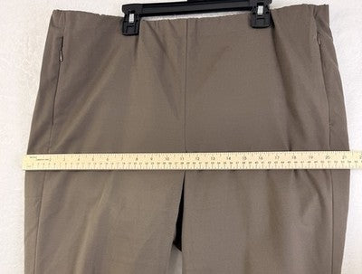 J Jill Essential Cotton Stretch Pants 16 Knit Brown Taupe Pull On Womens